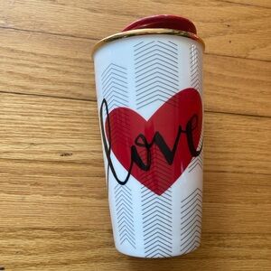 Starbucks love heart ceramic tumbler 12 oz